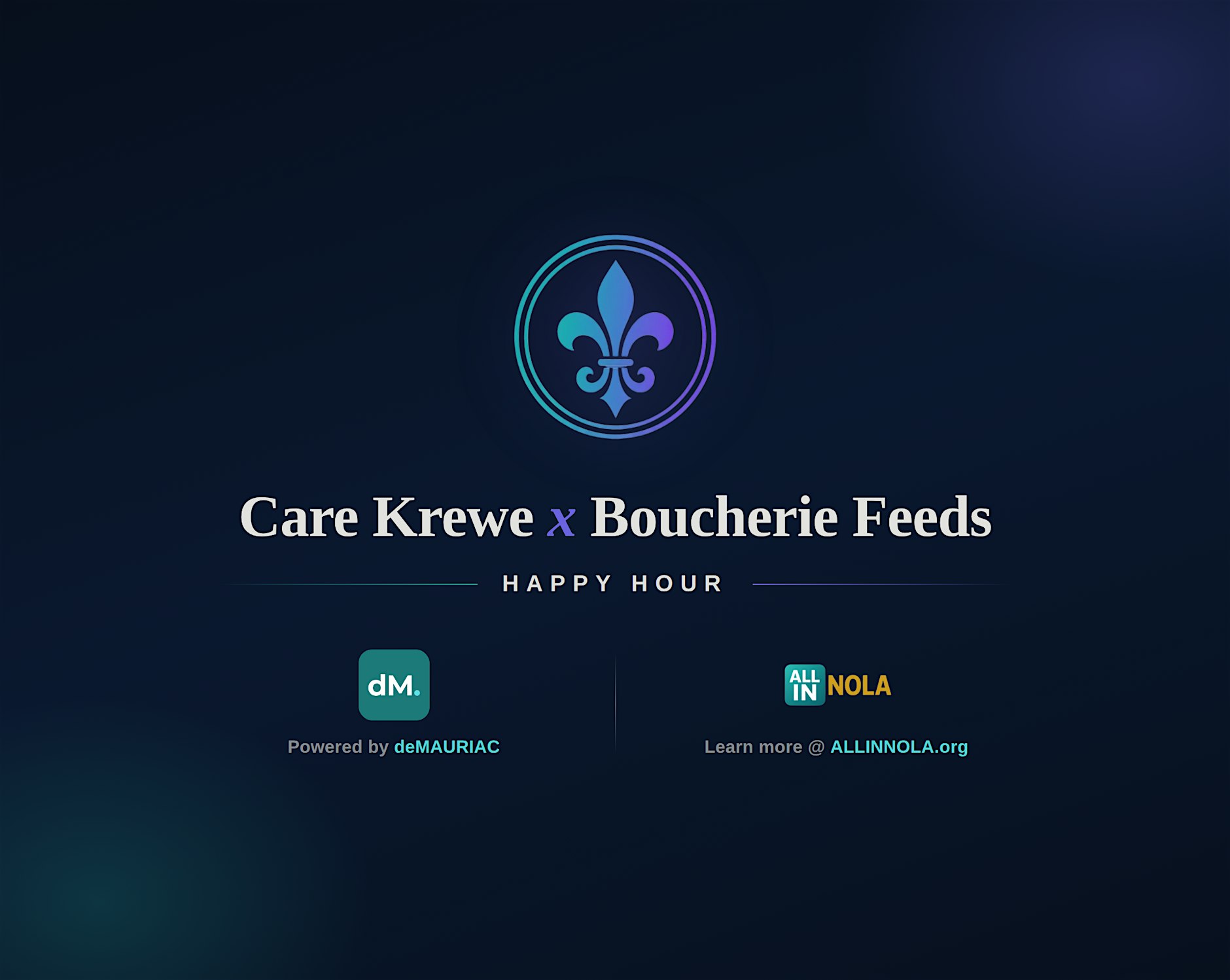 ALL IN NOLA Care Krewe x Boucherie Feeds happy hour at Boucherie in New Orleans